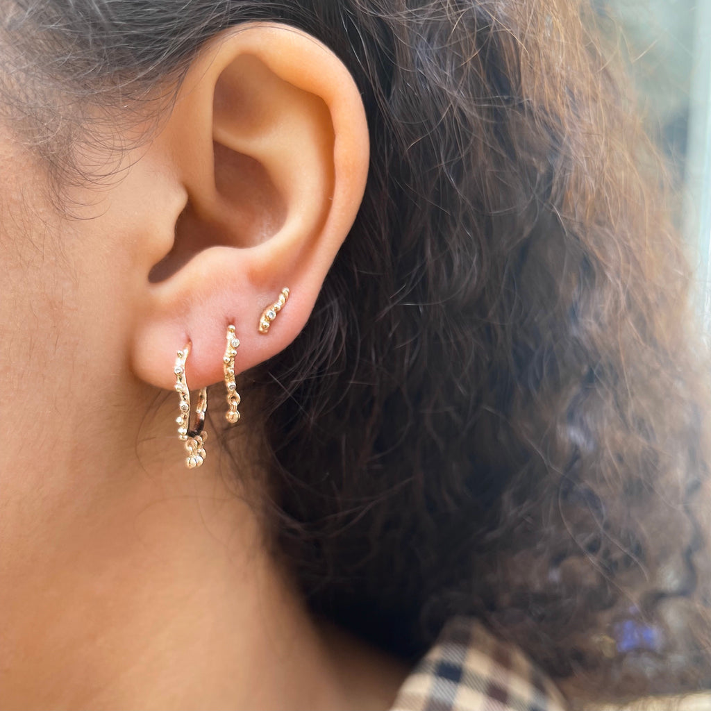 KALAHARI, Coccinia small stud, Gold/White