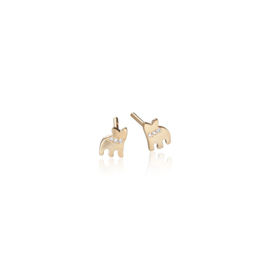 Paris, Paix Studs, Gold/White