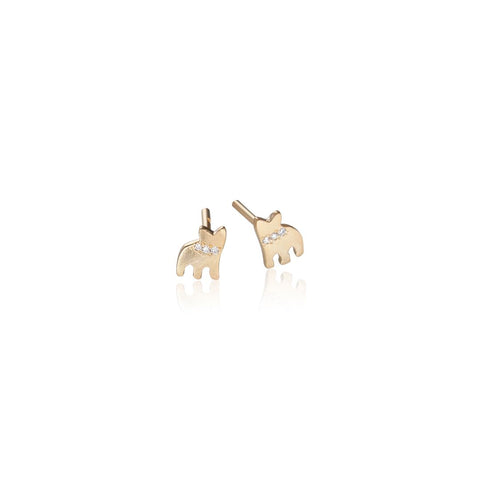 Paris, Paix Studs, Gold/White