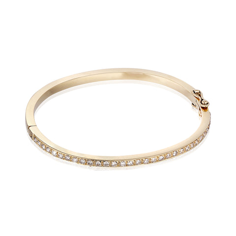 DIAMONDS, 1/2-Line Large Diamonds-Bangle, gold/white