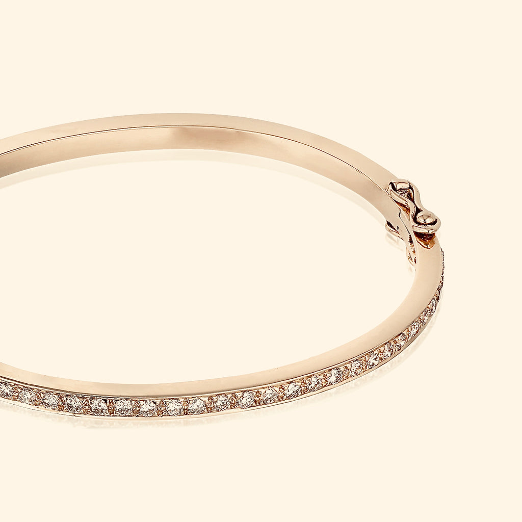 DIAMONDS, 1/2-Line Large Diamonds-Bangle, gold/white