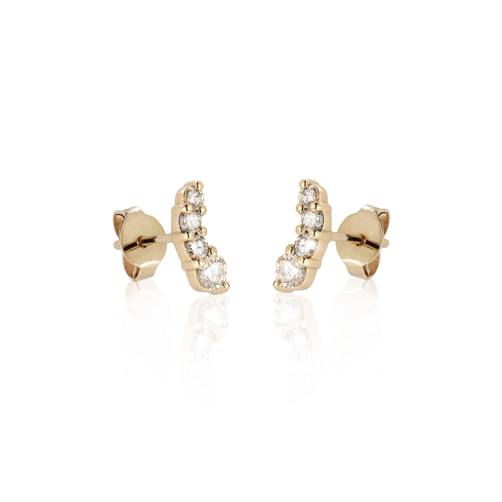 OLYMPIA, Zeus Arch Studs 0,45ct, Gold/White