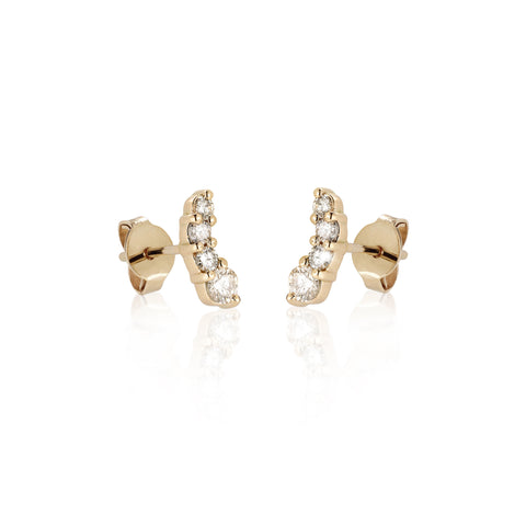 OLYMPIA, Zeus Arch Studs 0,45ct, Gold/White