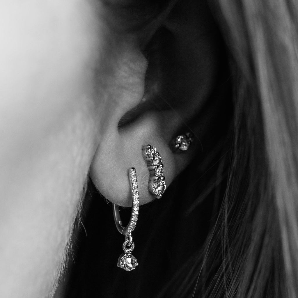 OLYMPIA, Zeus Arch Studs 0,45ct, Gold/White