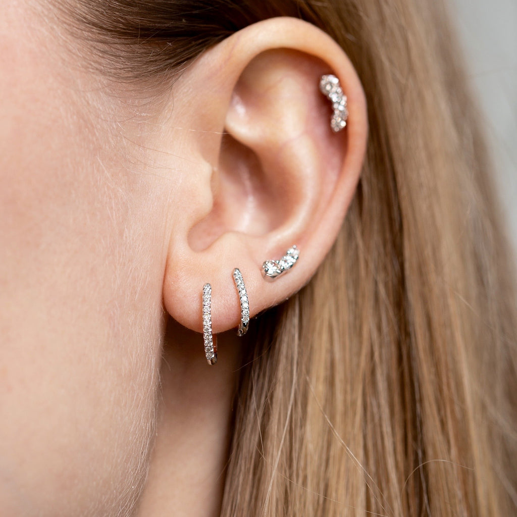 OLYMPIA, Zeus Arch Studs 0,45ct, Gold/White