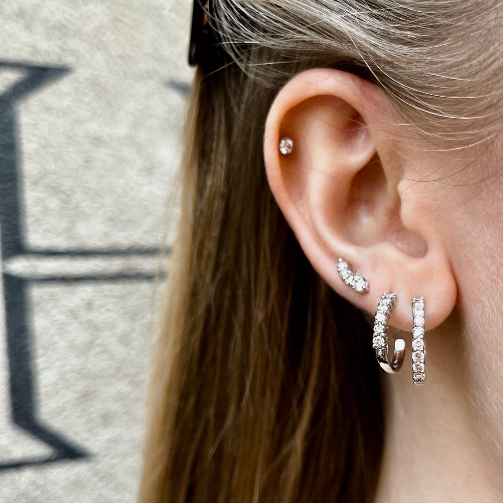 OLYMPIA, Zeus Arch Studs 0,45ct, White/White.