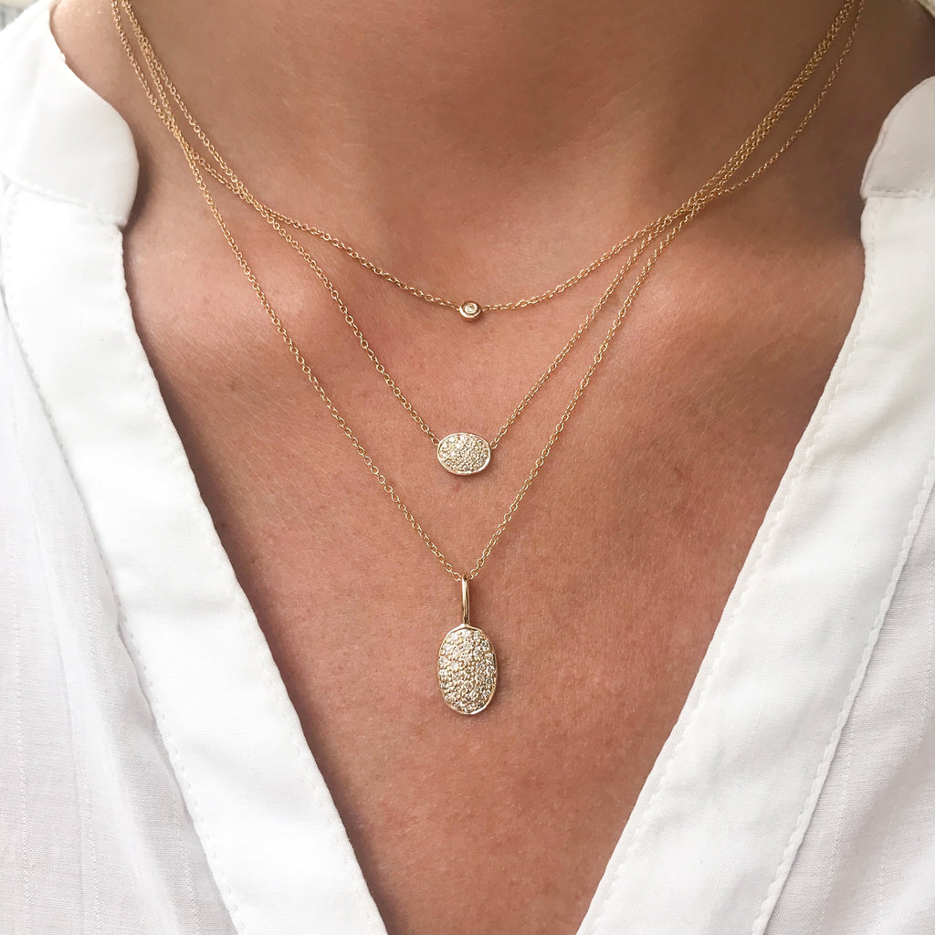 SUPER ELLIPSE, Small Pendant, Gold/White