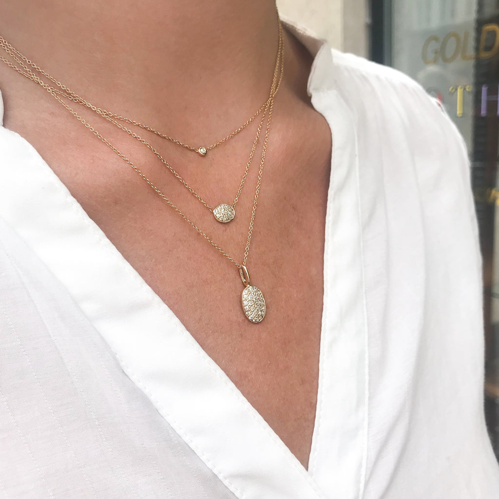 SUPER ELLIPSE, Small Pendant, Gold/White