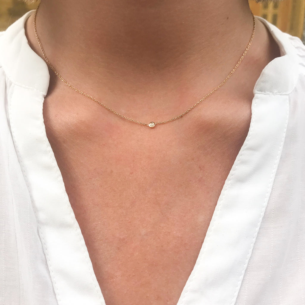 RIO, Move Necklace, Gold/WhiteDiamonds