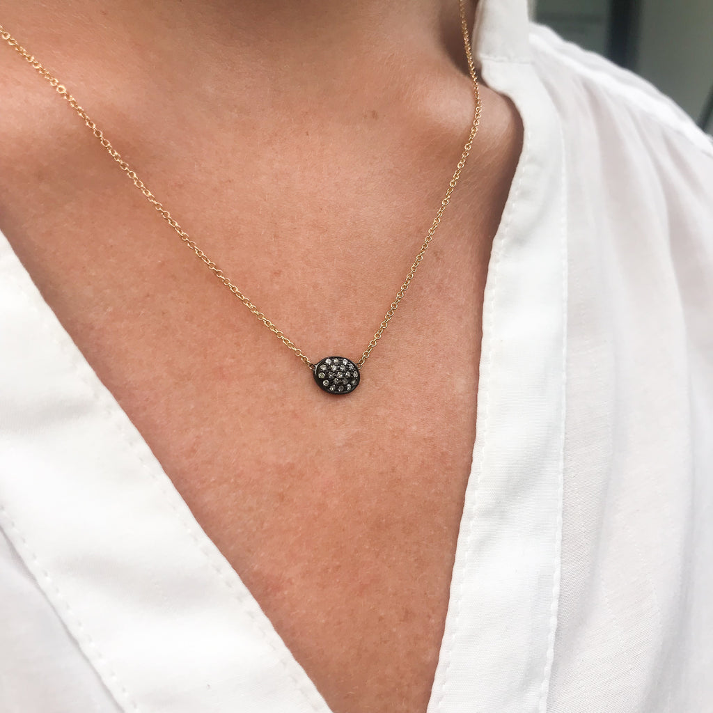 SUPER ELLIPSE, Small Ellipse Necklace, 2-tone