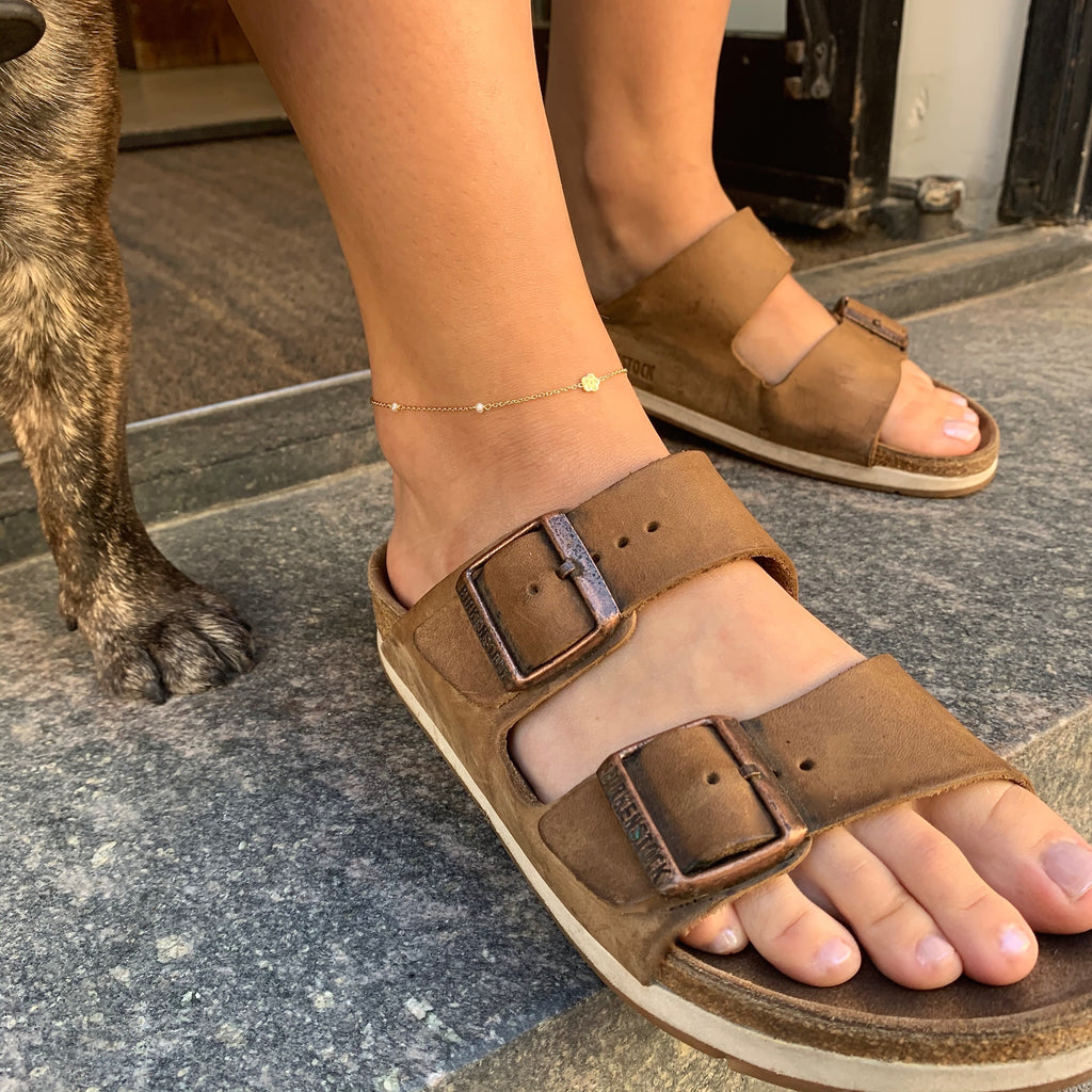 MEADOW, Breeze Anklet, Gold/Pearl