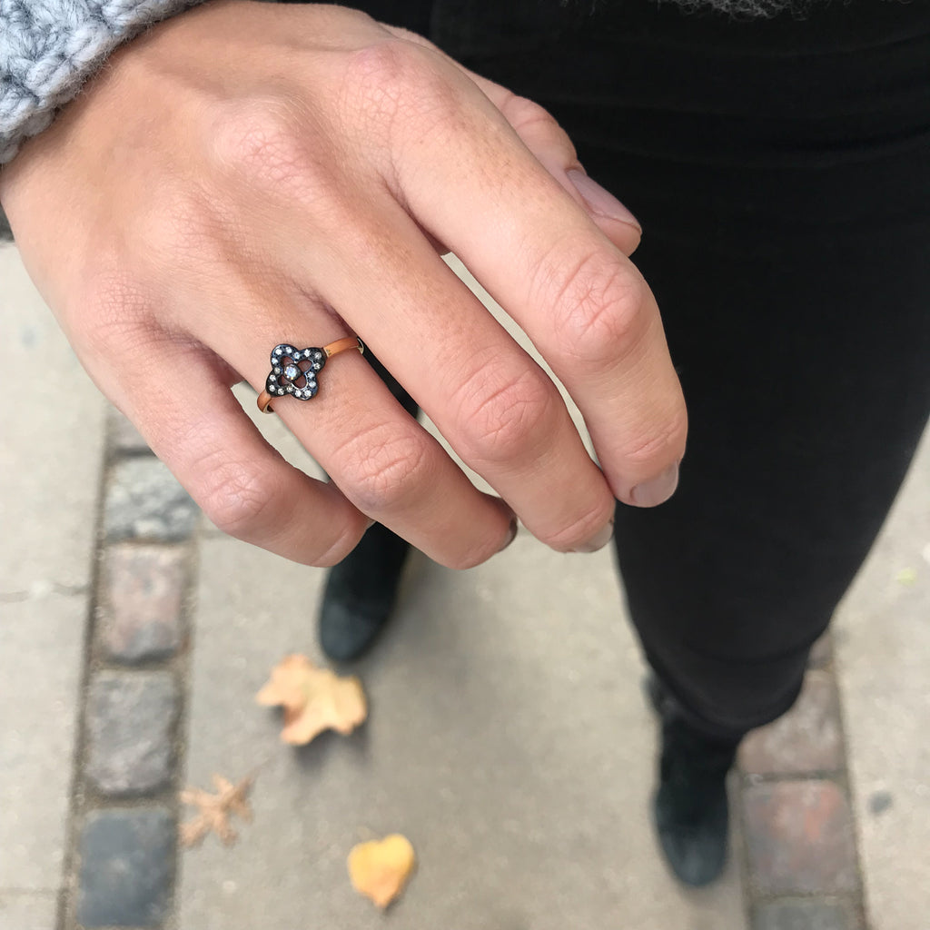 CLOVER CPH, Luck Ring, Gold/Gray