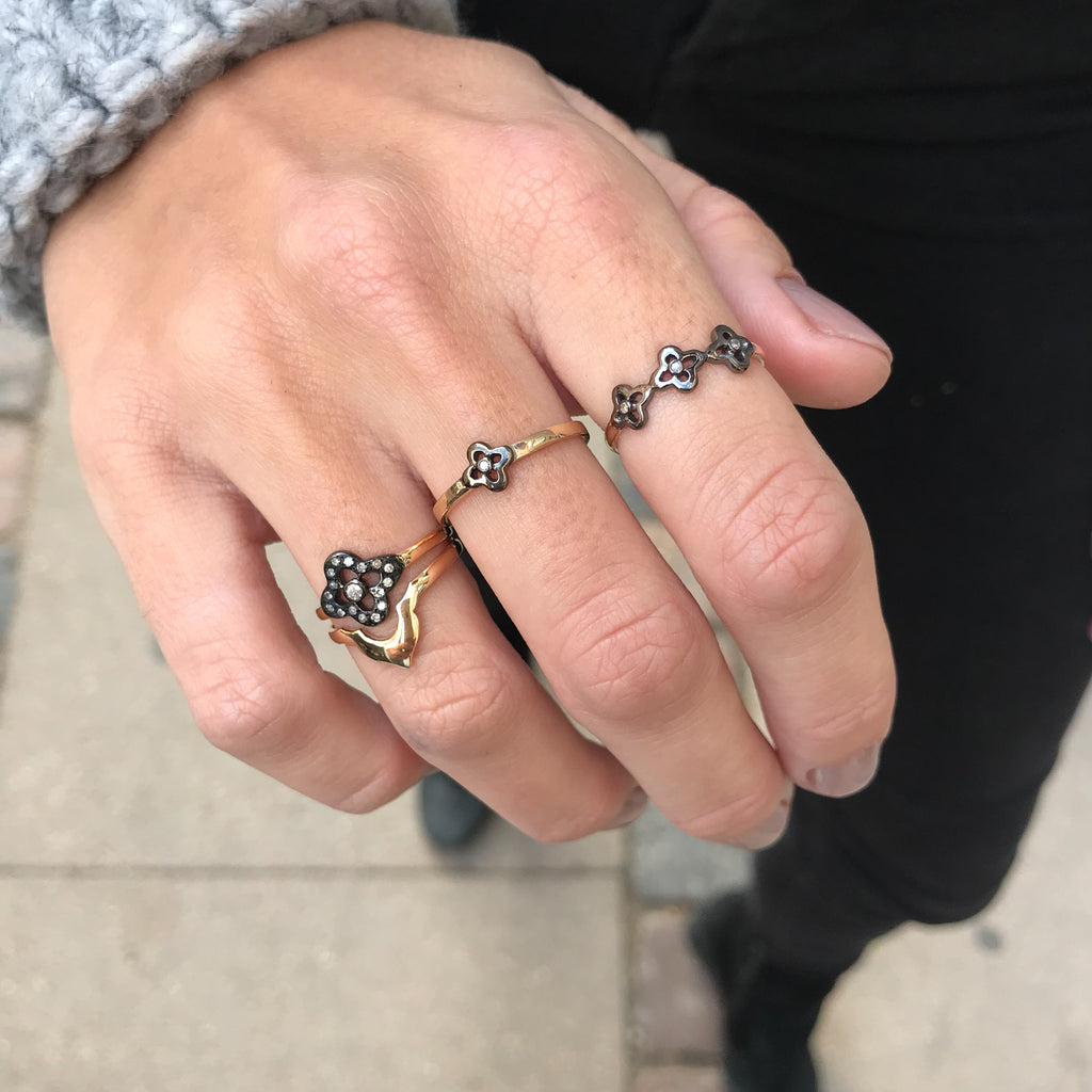 CLOVER CPH, Luck Ring, Gold/Gray