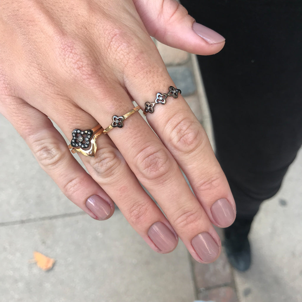 CLOVER CPH, Luck Ring, Gold/Gray