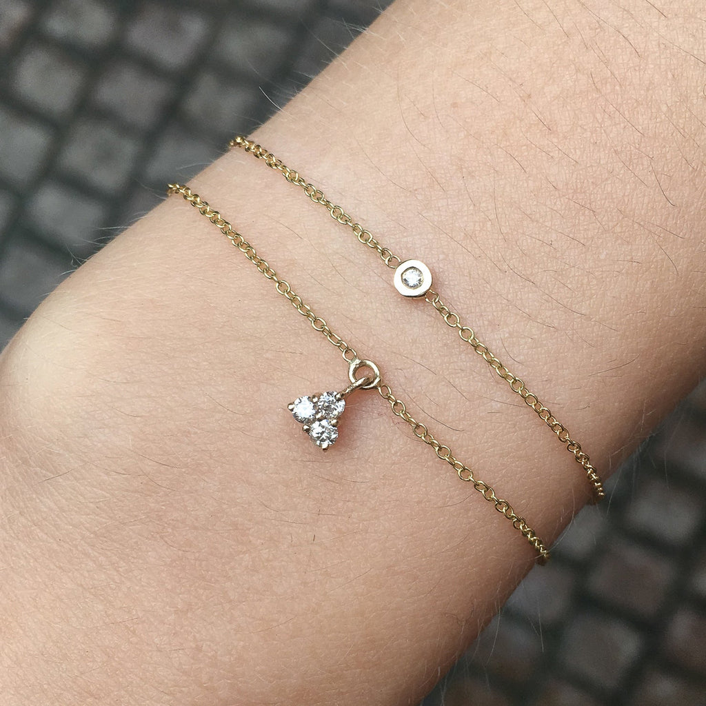 RIO, Move thin Bracelet, Gold/White diamonds