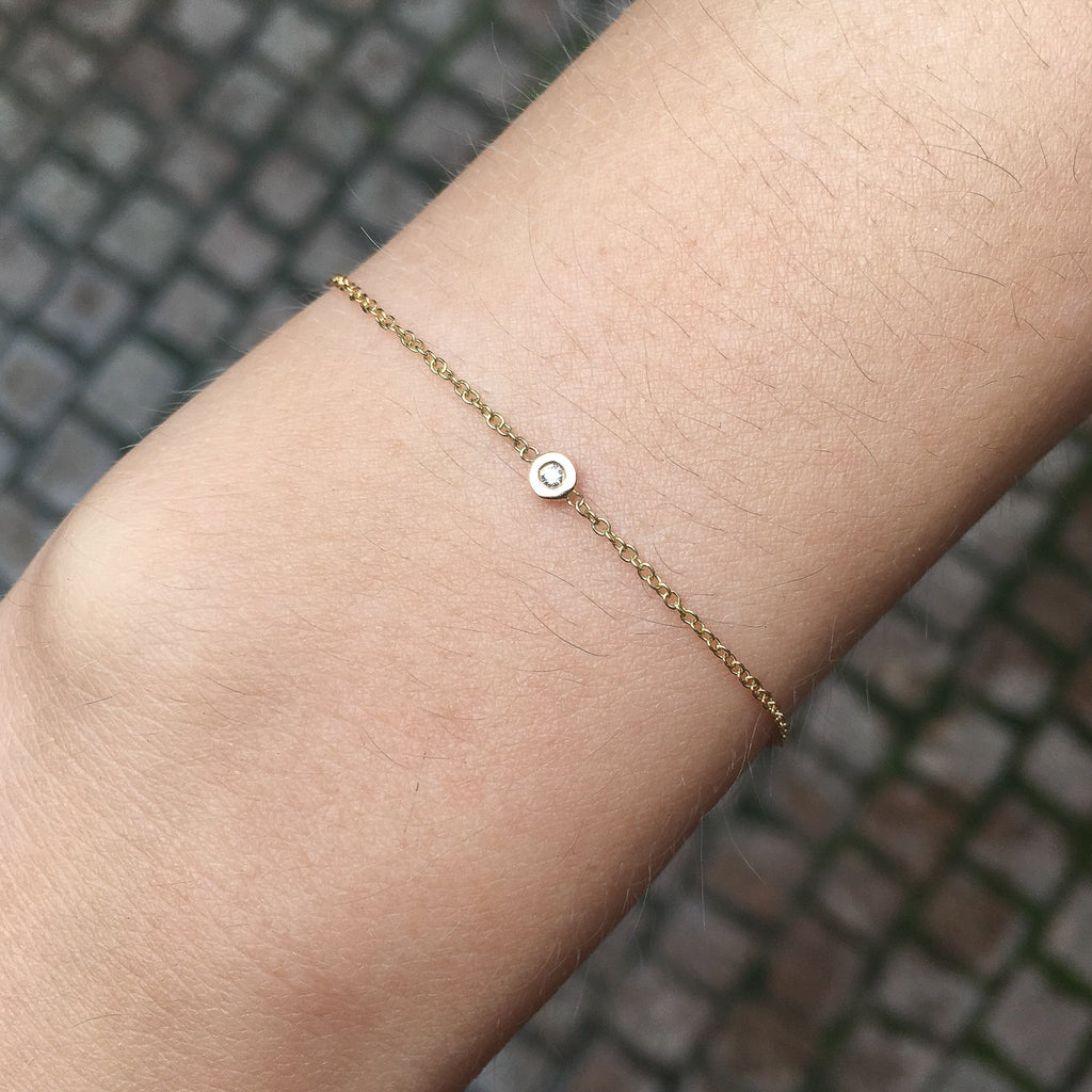 RIO, Move thin Bracelet, Gold/White diamonds