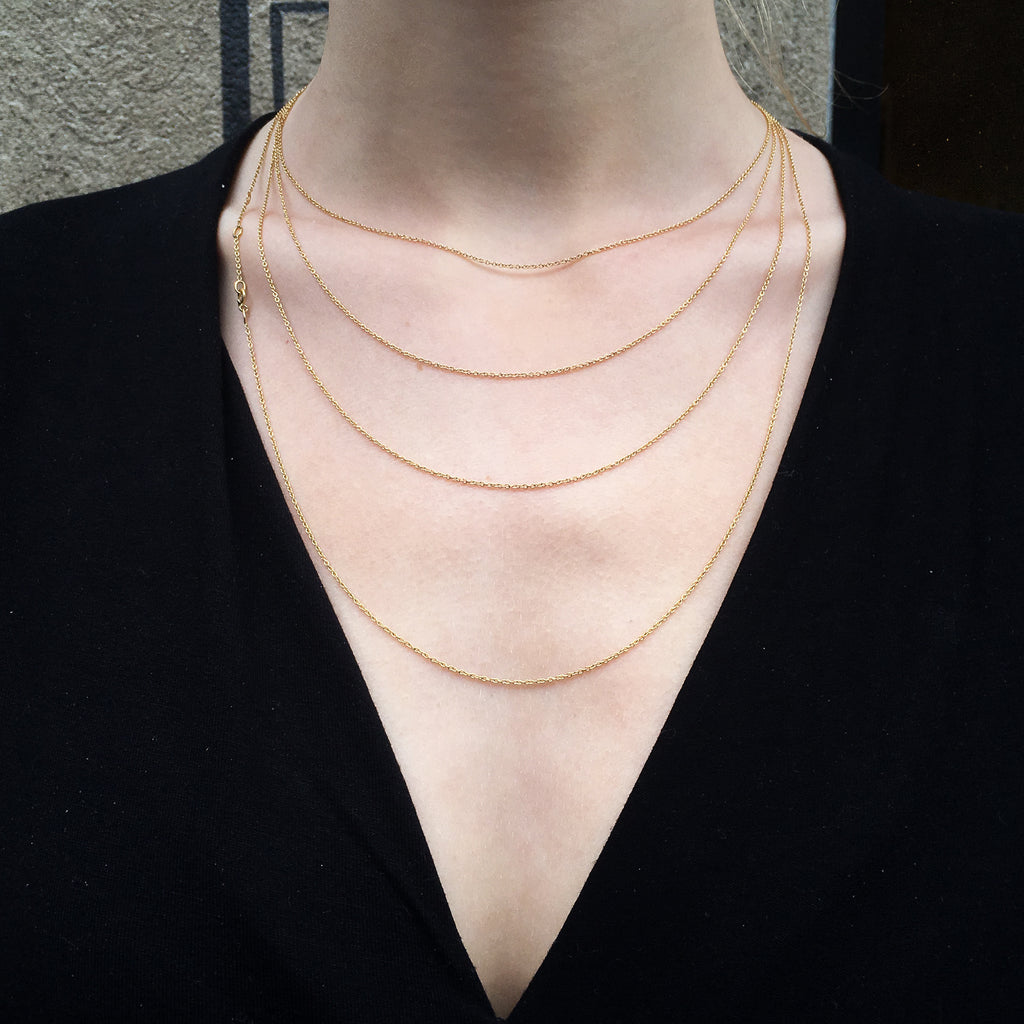 BASIC, Delicate Anchor Chain, Gold 18k