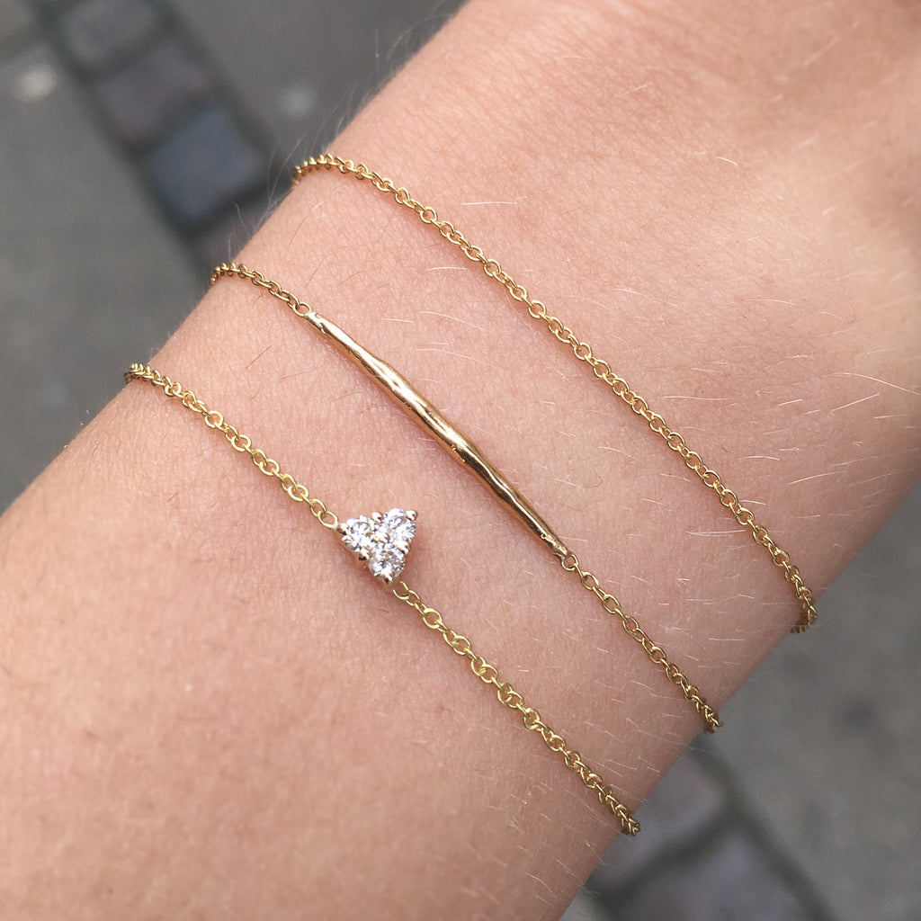 BASIC, Delicate Anchor Bracelet 18k, gold