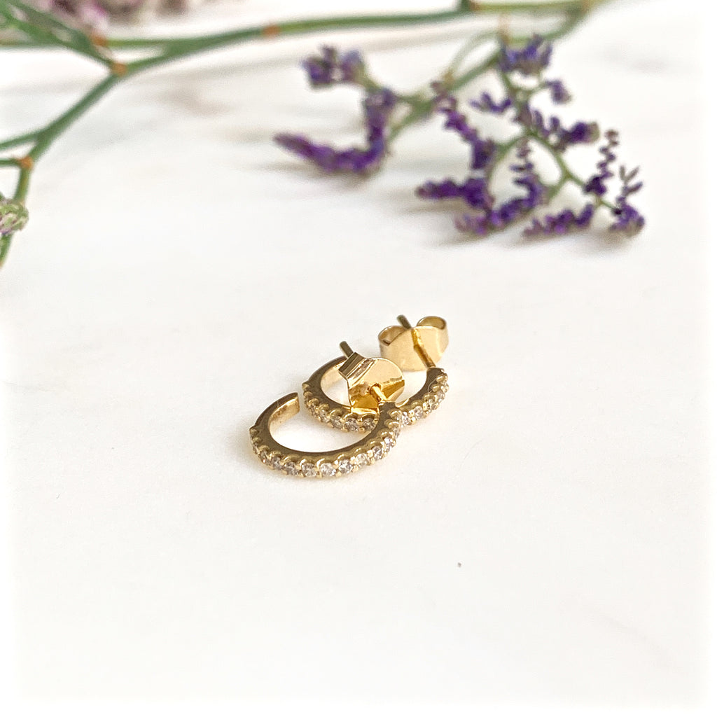 ALIGNED, Even Hoops 12mm 0,26ct, Gold/White