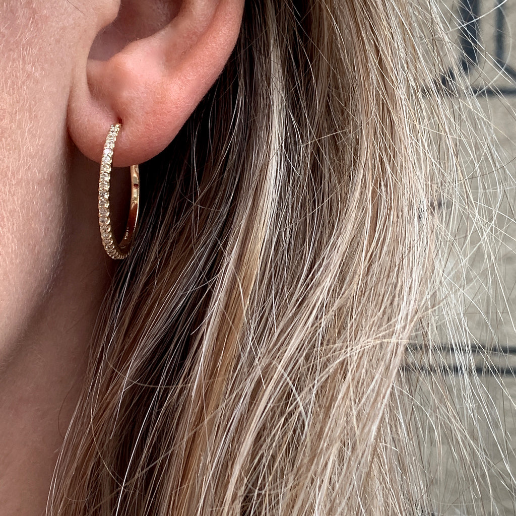 ALIGNED, Even Hoops 25mm 0,55ct, Gold/White