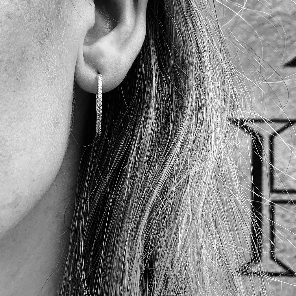 ALIGNED, Even Hoops 25mm 0,55ct, Gold/White