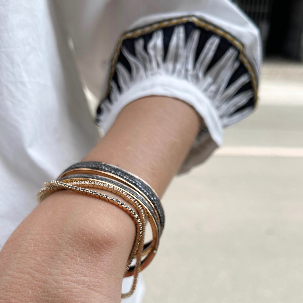 Aligned, TENNIS 0,95tcw/1,25mm-19cm, Gold/JetBlack