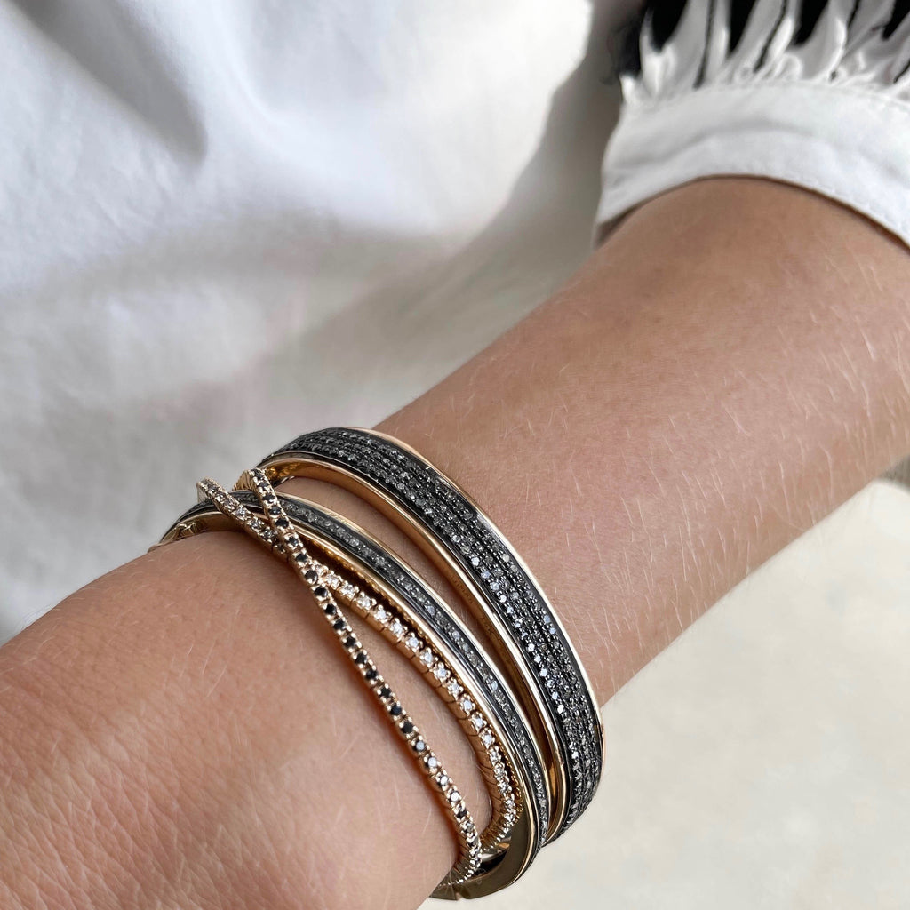 Aligned, TENNIS 0,95tcw/1,25mm-19cm, Gold/JetBlack