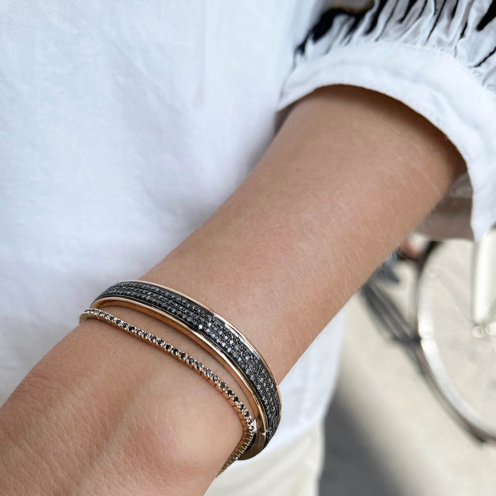 Aligned, TENNIS 0,95tcw/1,25mm-19cm, Gold/JetBlack