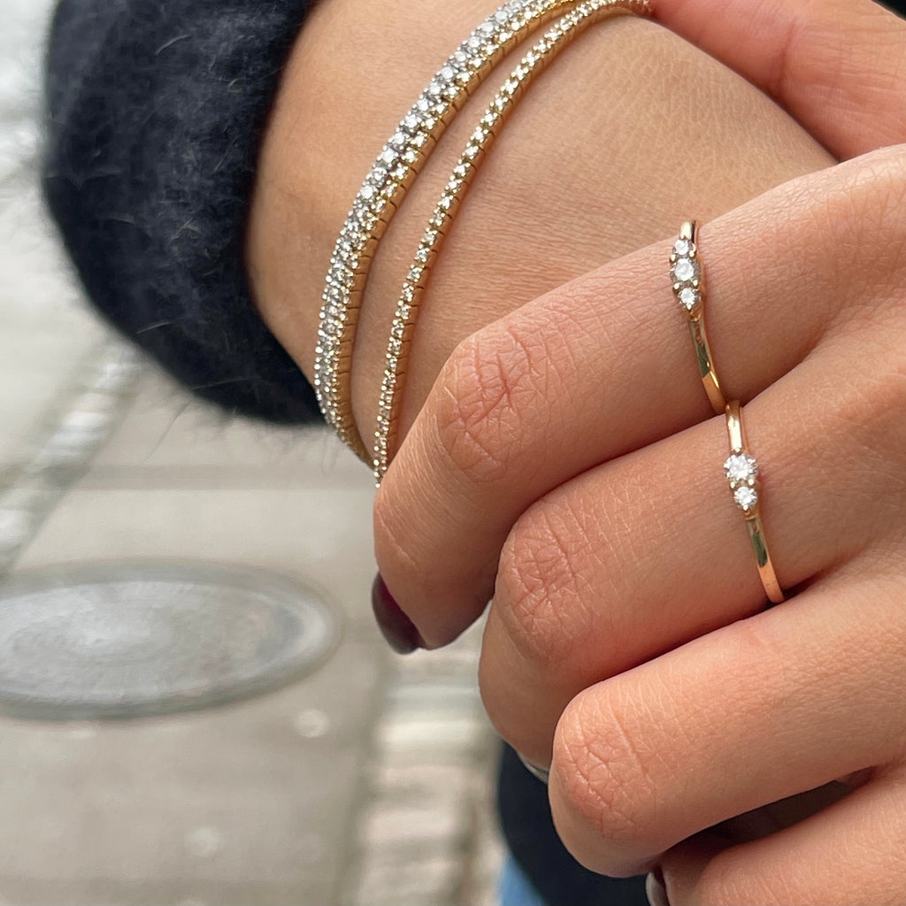 OLYMPIA, Ares Double Ring, Gold/White