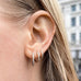 ALIGNED, EVEN round huggies 12mm 0,20ct, Gold/White