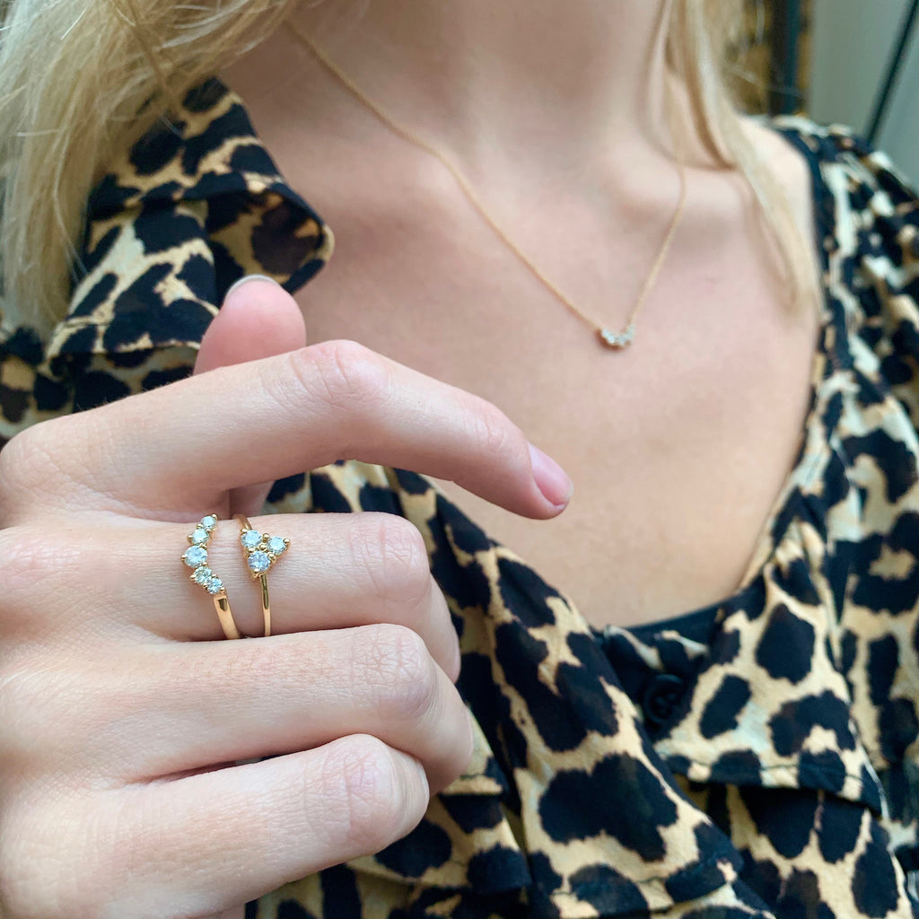 OLYMPIA, Poseidon Arc Ring 0,32ct, Gold/White