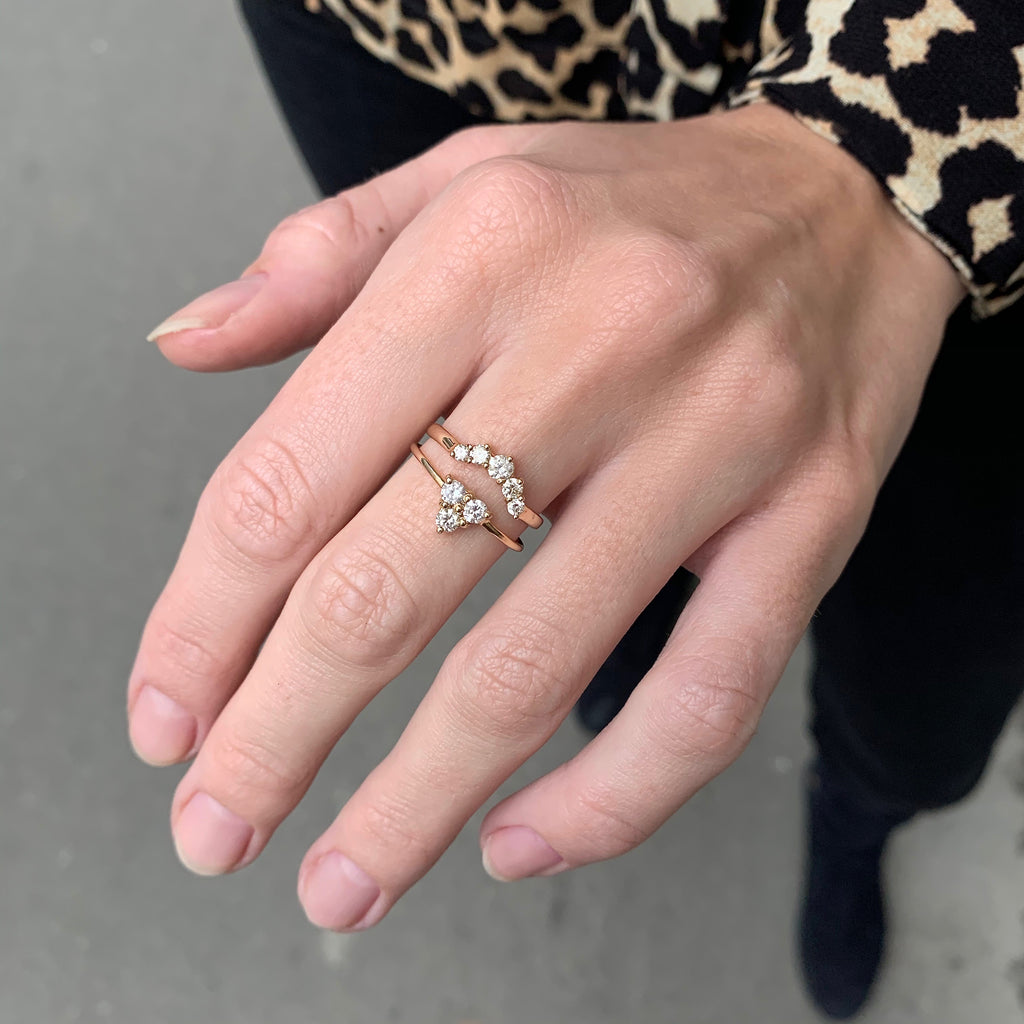 OLYMPIA, Poseidon Arc Ring 0,32ct, Gold/White