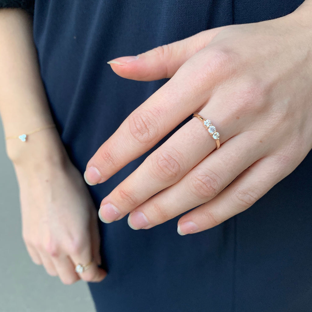 OLYMPIA, Hermes Line Ring 0,67ct, Gold/White