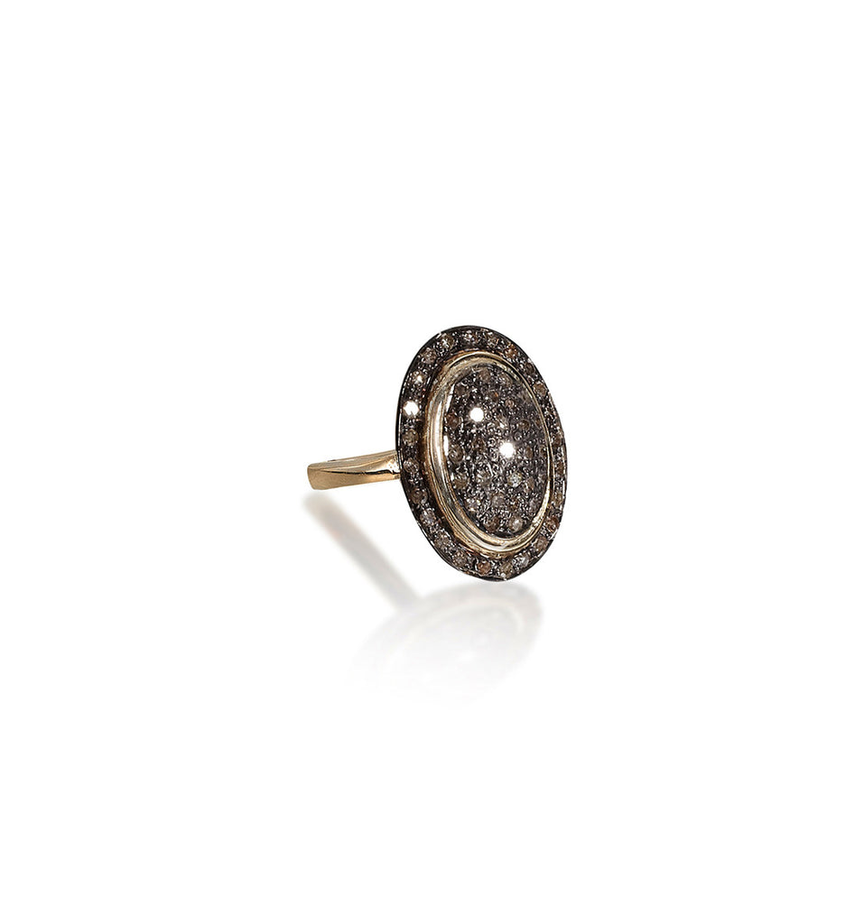 DIAMONDS, Oval Gold Lined Ring