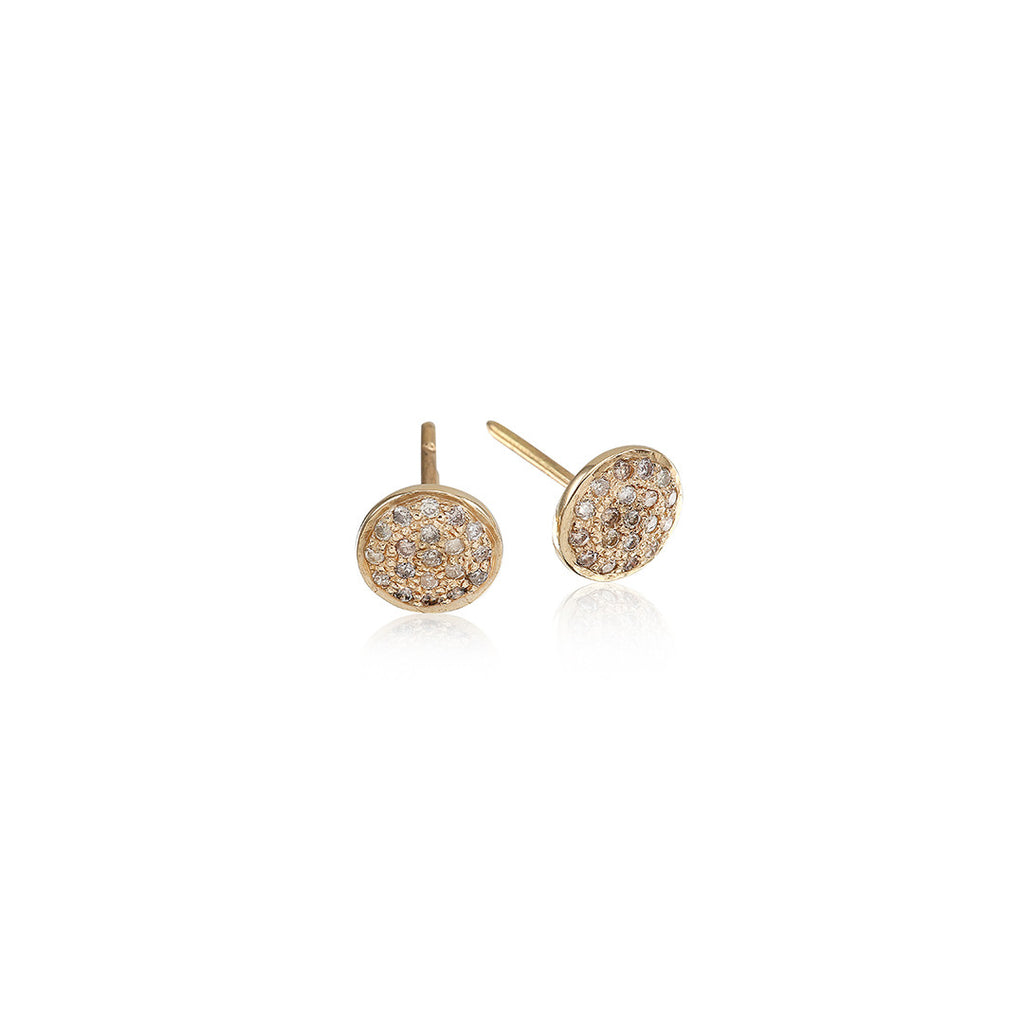 CIRCLE LINE, Circle Stud, Gold/White