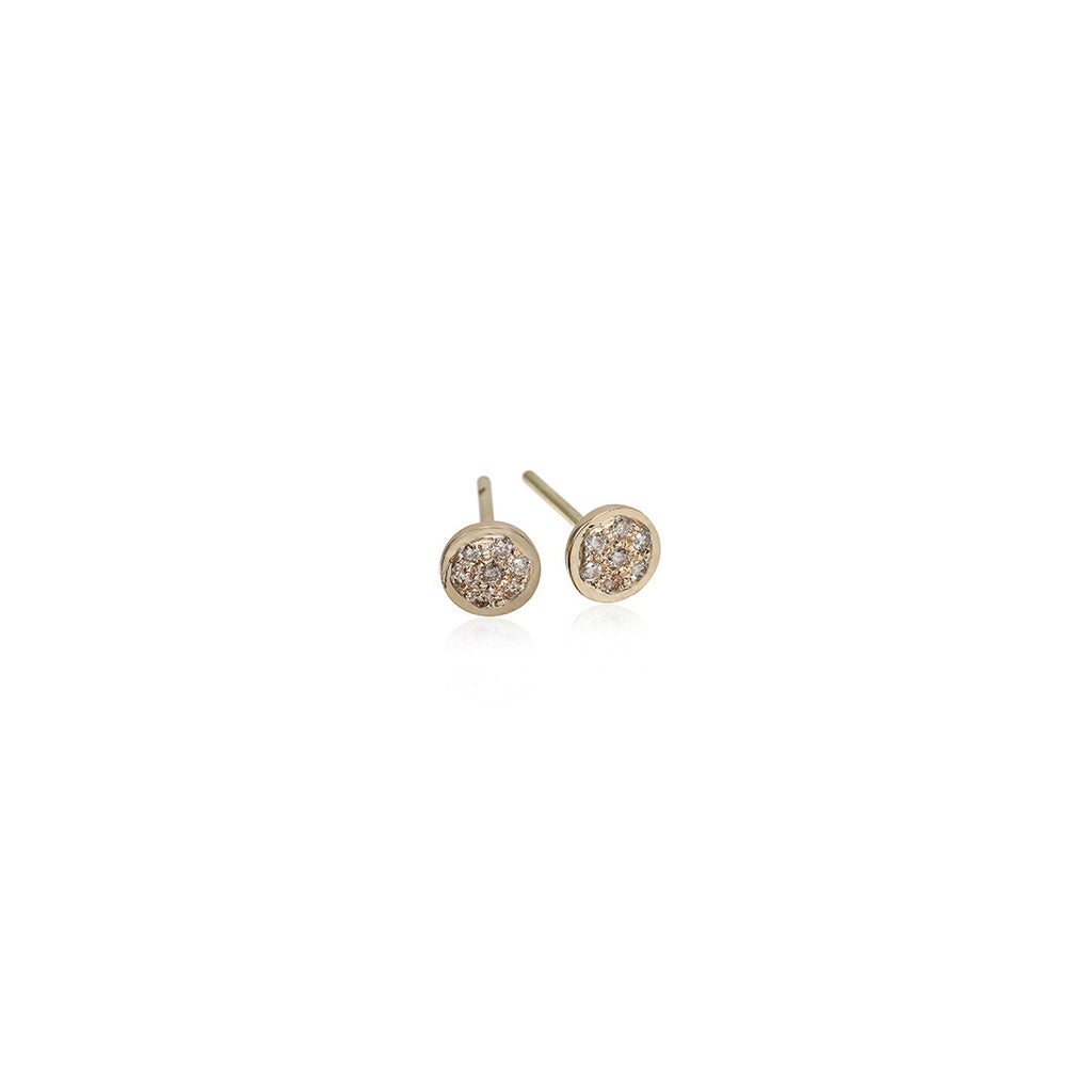 CIRCLE LINE, Small Circle Stud, Gold/White