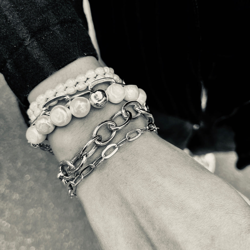 BASIC, Medium Link Bracelet, Silver