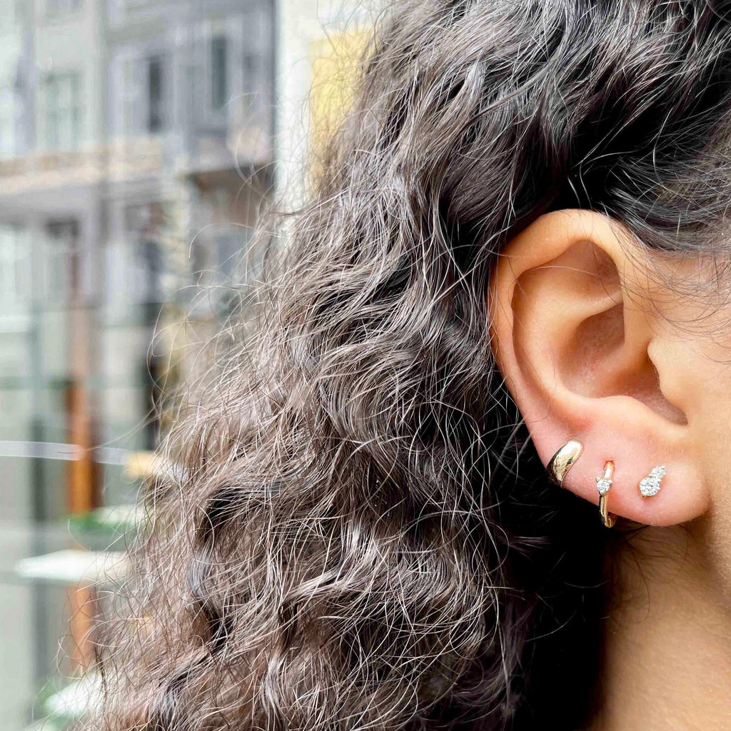 BASIC, Wide, flat hoops, Gold