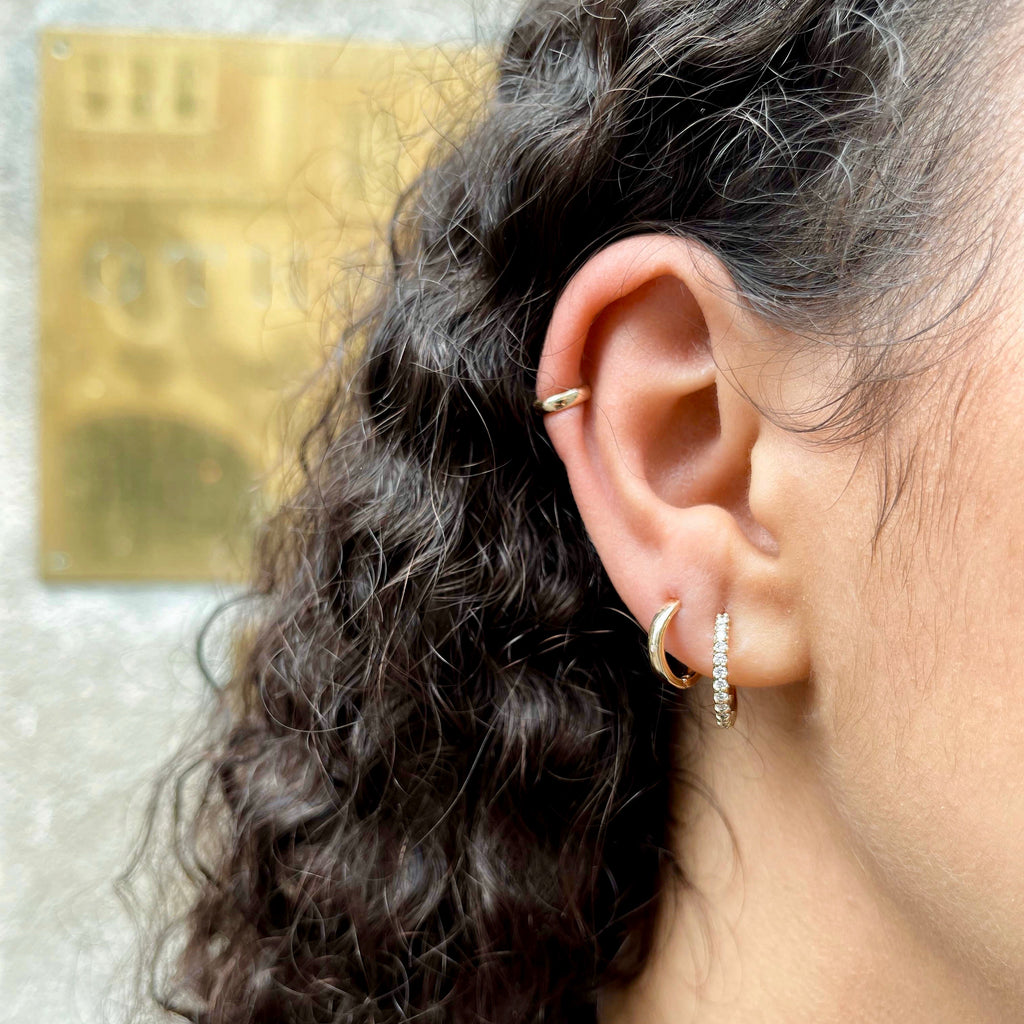 BASIC, Round 12 mm huggies, Gold