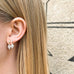OLYMPIA, Dianysos Lux Earring 2mm Top, Gold/White