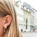 OLYMPIA, Dianysos Lux Earring 2mm Top, Gold/White