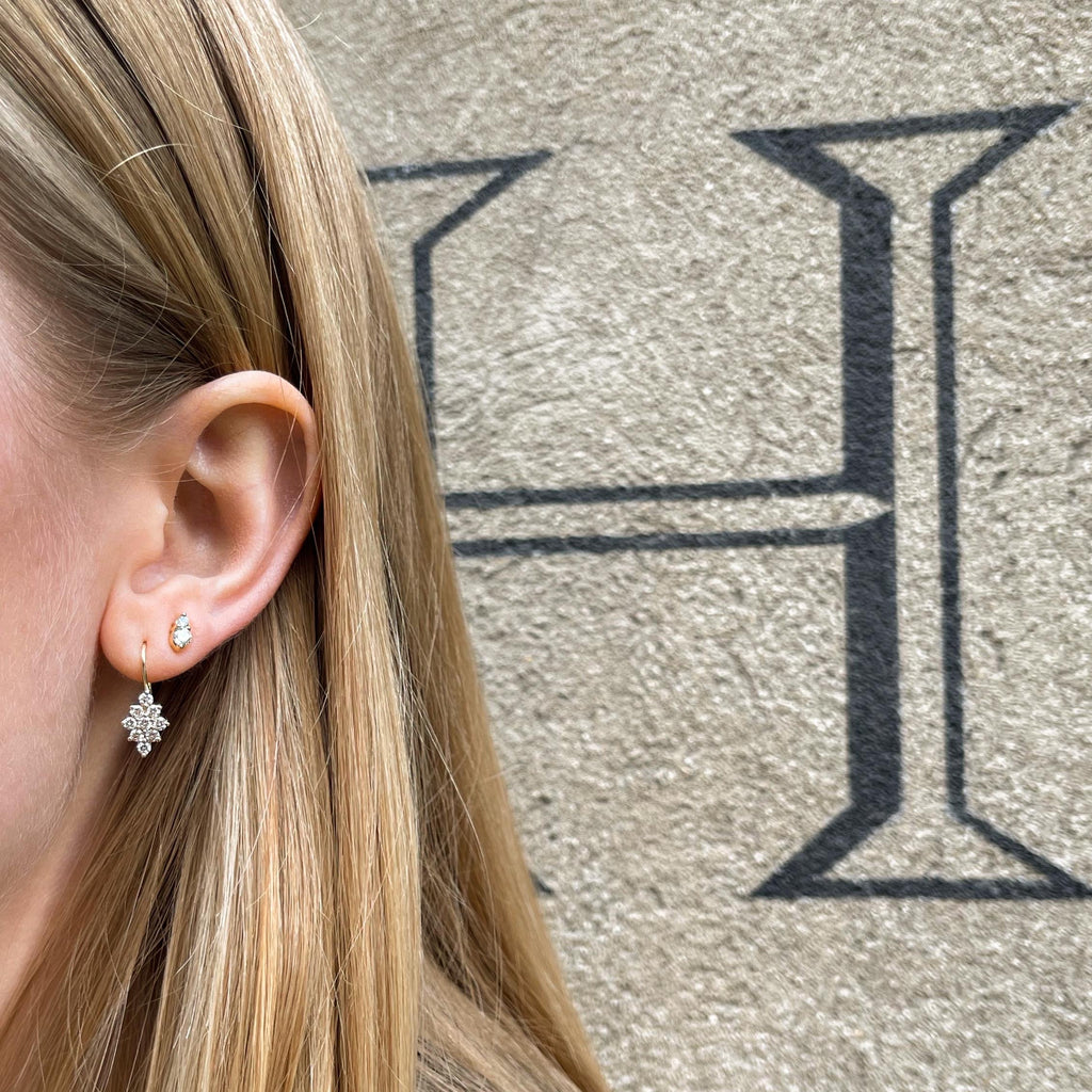 OLYMPIA, Dianysos Earring, Gold/White