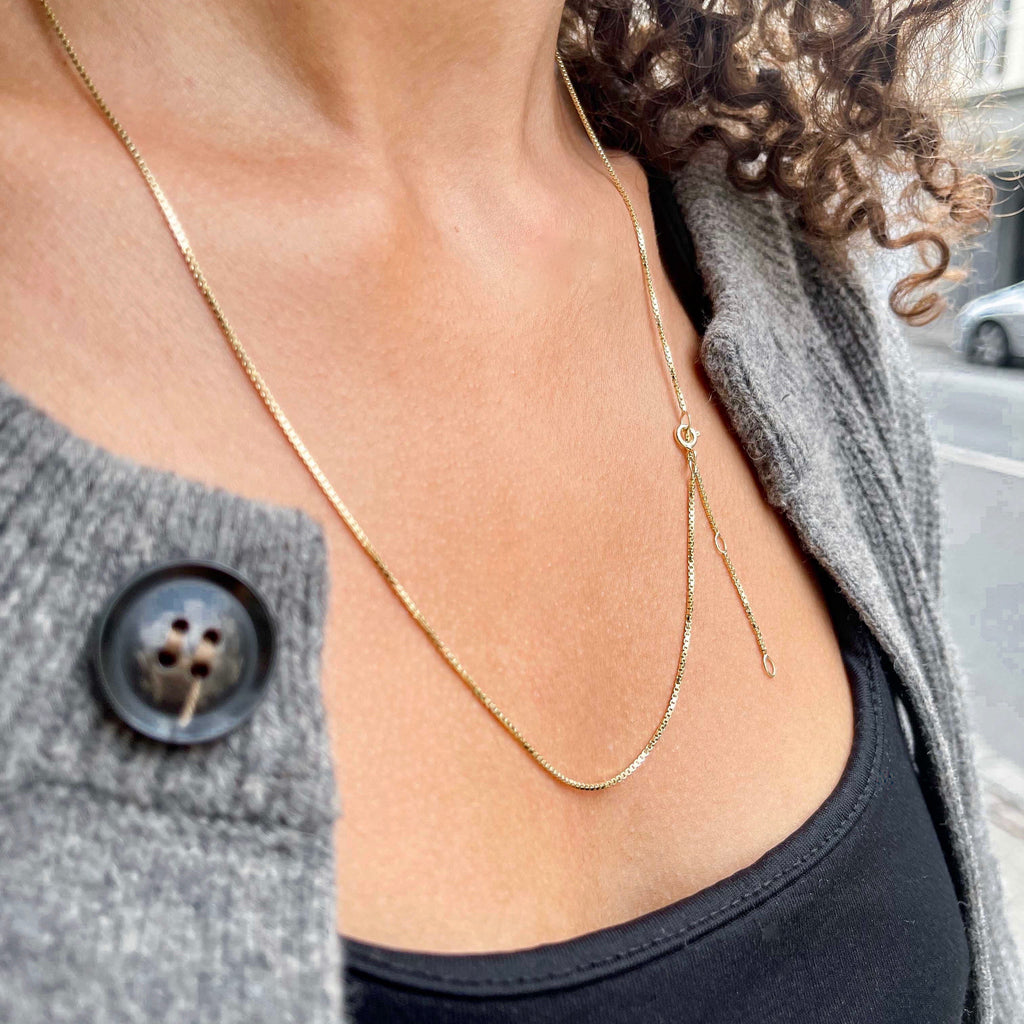 BASIC, Box Necklace, 18k Gold