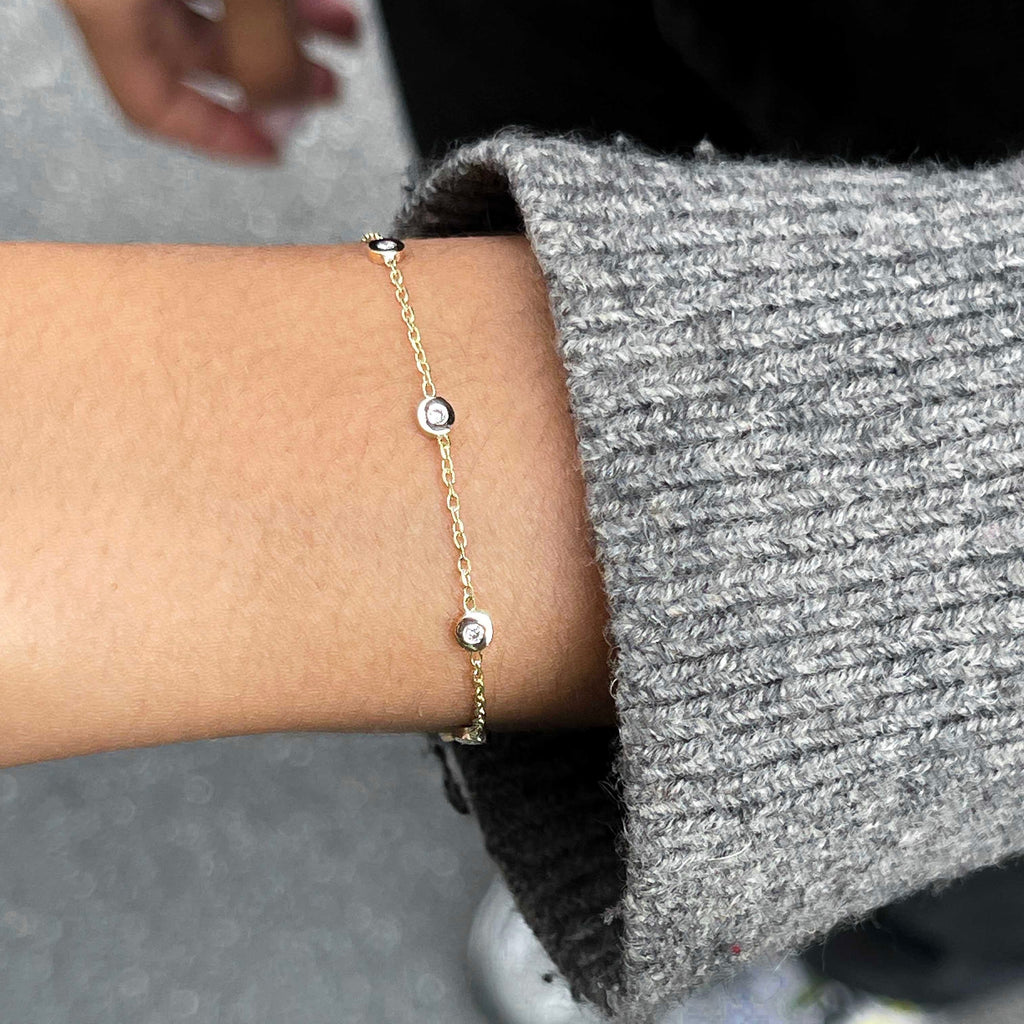 RIO, Hymn Bracelet, Gold/White