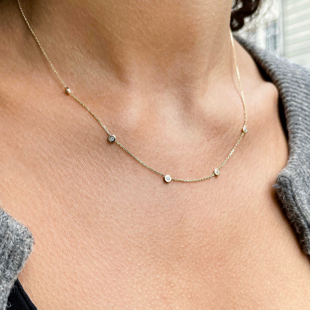 RIO, Hymn Necklace, Gold/White