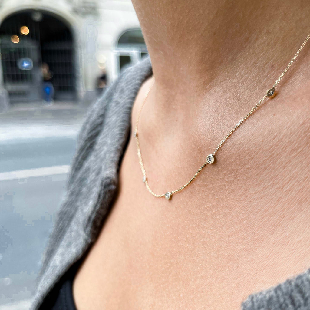 RIO, Hymn Necklace, Gold/White