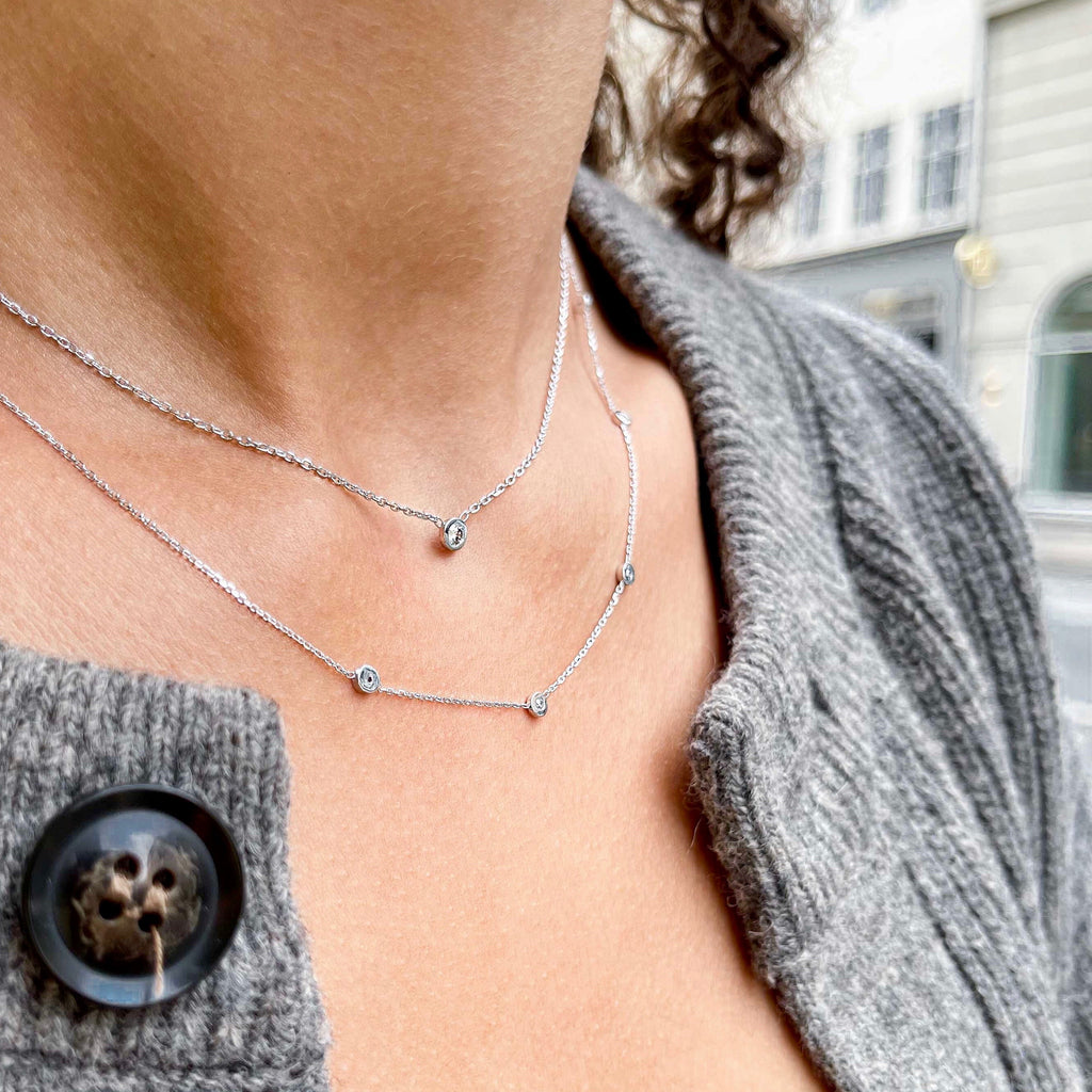 RIO, Hymn Necklace, White/White