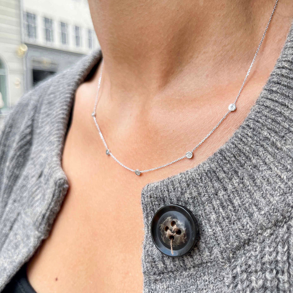 RIO, Hymn Necklace, White/White