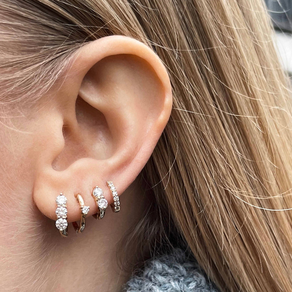 OLYMPIA, Hermes huggies 12mm 0,66ct, Gold/White