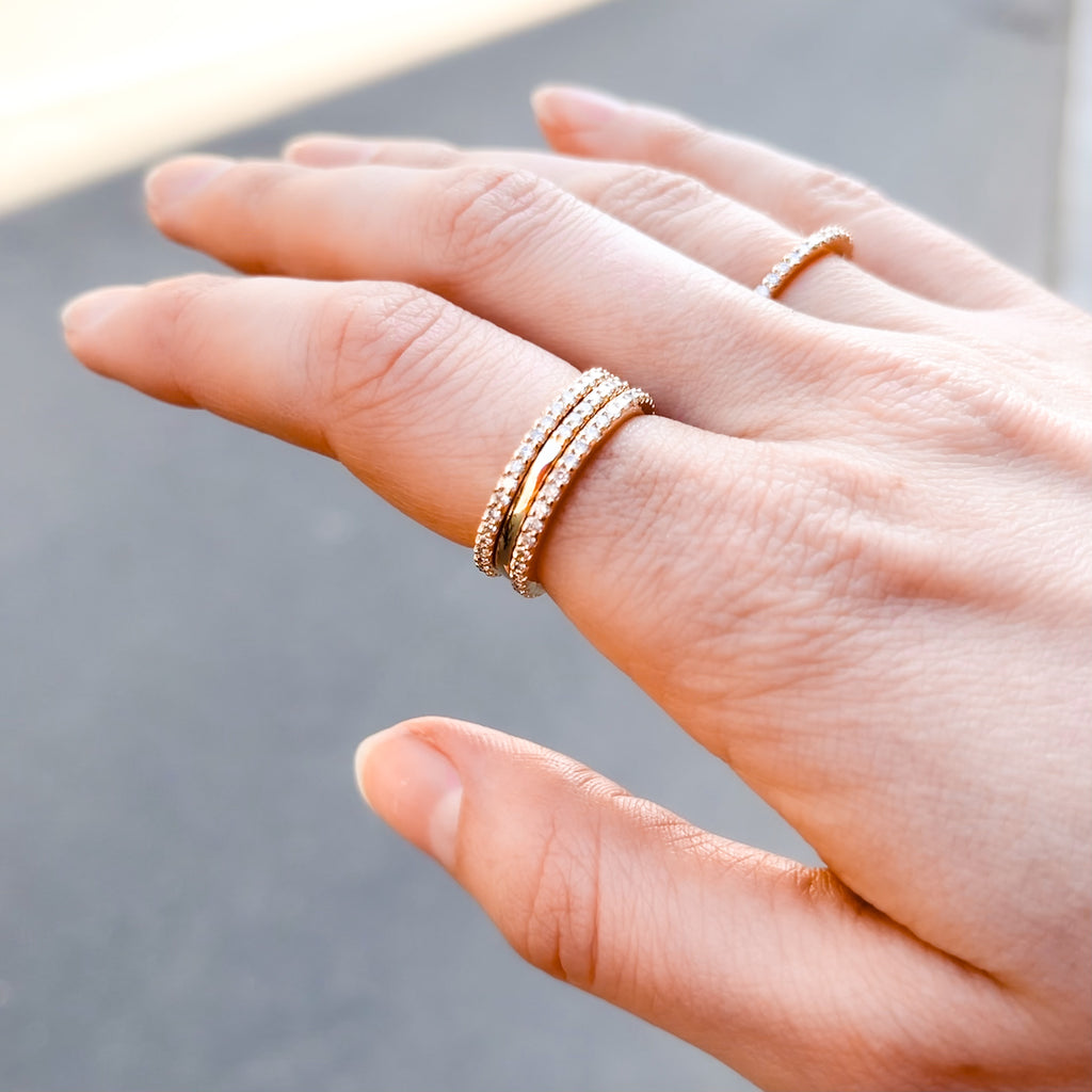 ALIGNED, 1/6-Line Ultra Light Ring, Gold/White